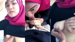 Bokep Ukhti Hijab Merah Crot di Mulut